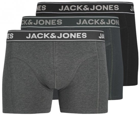 Jack & Jones Black Friday Trunks 3-Pack Grey Black - Bielizna & stroje kąpielowe - Bielizna & Stroje kąpielowe 2XL-8XL