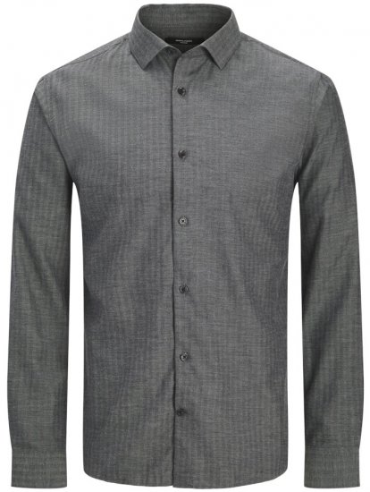 Jack & Jones Parker Melange Long Sleeve Shirt Black - Koszule - Koszule 2XL-10XL