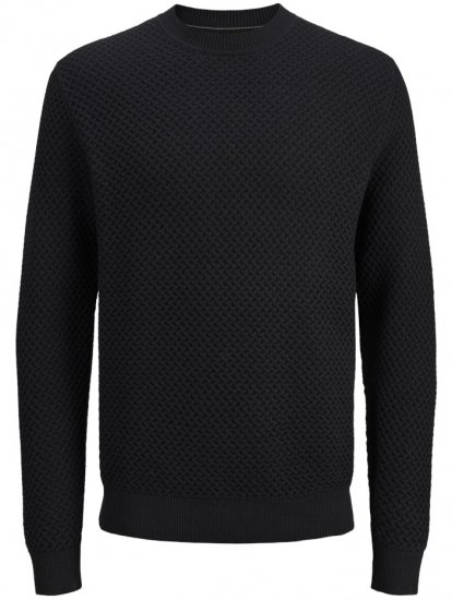 Jack & Jones Barkley Crew Neck Knitted Sweater Black - Bluzy & bluzy z kapturem - Bluzy & Bluzy z kapturem 2XL-12XL
