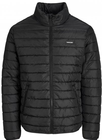 Jack & Jones Elvis Light Puffer Collar Jacket Black - Kurtki Męskie Duże Rozmiary - Kurtki Duże rozmiary 2XL-8XL