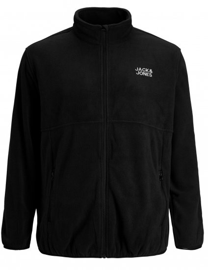 Jack & Jones Hype Fleece Black - Kurtki Męskie Duże Rozmiary - Kurtki Duże rozmiary 2XL-8XL