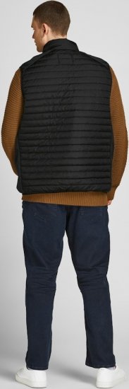 Jack & Jones MULTI BODYWARMER With COLLAR Black - Kurtki Męskie Duże Rozmiary - Kurtki Duże rozmiary 2XL-8XL
