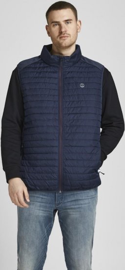 Jack & Jones MULTI BODYWARMER With COLLAR Navy Blazer - Kurtki Męskie Duże Rozmiary - Kurtki Duże rozmiary 2XL-8XL
