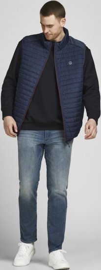 Jack & Jones MULTI BODYWARMER With COLLAR Navy Blazer - Kurtki Męskie Duże Rozmiary - Kurtki Duże rozmiary 2XL-8XL