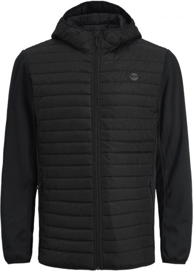 Jack & Jones MULTI QUILTED SET-IN Sleeves Jacket Black - Kurtki Męskie Duże Rozmiary - Kurtki Duże rozmiary 2XL-8XL