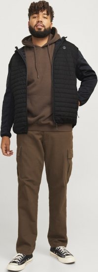 Jack & Jones MULTI QUILTED SET-IN Sleeves Jacket Black - Kurtki Męskie Duże Rozmiary - Kurtki Duże rozmiary 2XL-8XL