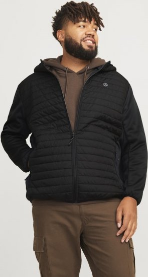 Jack & Jones MULTI QUILTED SET-IN Sleeves Jacket Black - Kurtki Męskie Duże Rozmiary - Kurtki Duże rozmiary 2XL-8XL