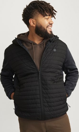Jack & Jones MULTI QUILTED SET-IN Sleeves Jacket Black - Kurtki Męskie Duże Rozmiary - Kurtki Duże rozmiary 2XL-8XL