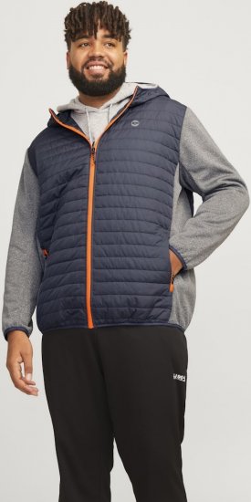 Jack & Jones MULTI QUILTED SET-IN Sleeves Jacket Grey Melange - Kurtki Męskie Duże Rozmiary - Kurtki Duże rozmiary 2XL-8XL