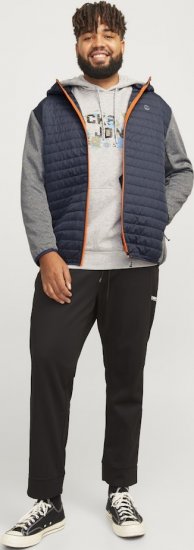 Jack & Jones MULTI QUILTED SET-IN Sleeves Jacket Grey Melange - Kurtki Męskie Duże Rozmiary - Kurtki Duże rozmiary 2XL-8XL