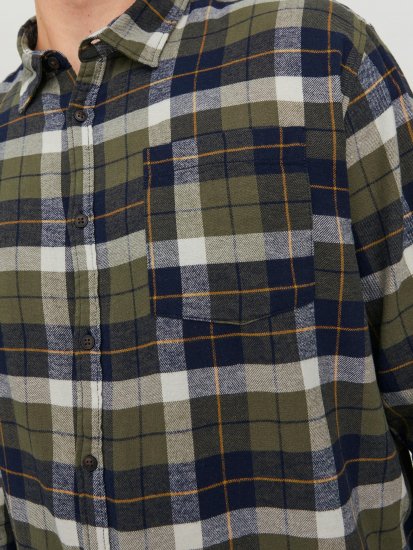 Jack & Jones JOROWEN CHECK COMFORT Shirt Olive - Koszule - Koszule 2XL-10XL