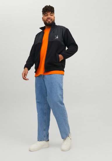 Jack & Jones JCOFILO POLARFLEECE with Zipper Black - Bluzy & bluzy z kapturem - Bluzy & Bluzy z kapturem 2XL-12XL