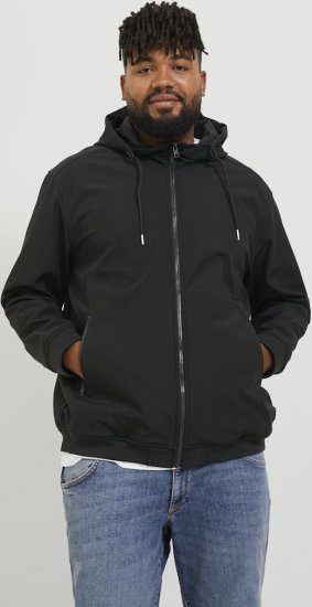 Jack & Jones BASIC Water-Resistant Softshell Jacket Black - Kurtki Męskie Duże Rozmiary - Kurtki Duże rozmiary 2XL-8XL