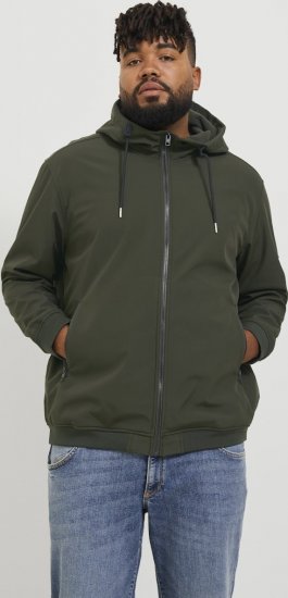 Jack & Jones BASIC Water-Resistant Softshell Jacket Green - Kurtki Męskie Duże Rozmiary - Kurtki Duże rozmiary 2XL-8XL