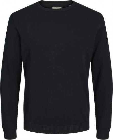 Jack & Jones BASIC Knitted Sweater Black - Bluzy & bluzy z kapturem - Bluzy & Bluzy z kapturem 2XL-12XL