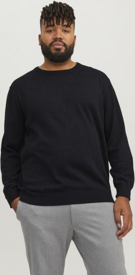 Jack & Jones BASIC Knitted Sweater Black - Bluzy & bluzy z kapturem - Bluzy & Bluzy z kapturem 2XL-12XL