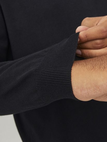 Jack & Jones BASIC Knitted Sweater Black - Bluzy & bluzy z kapturem - Bluzy & Bluzy z kapturem 2XL-12XL