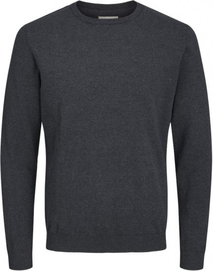 Jack & Jones BASIC Knitted Sweater Dark Grey Melange - Bluzy & bluzy z kapturem - Bluzy & Bluzy z kapturem 2XL-12XL