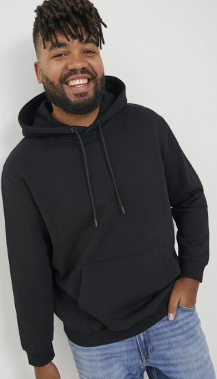 Jack & Jones BRADLEY Hoodie Black - Bluzy & bluzy z kapturem - Bluzy & Bluzy z kapturem 2XL-12XL