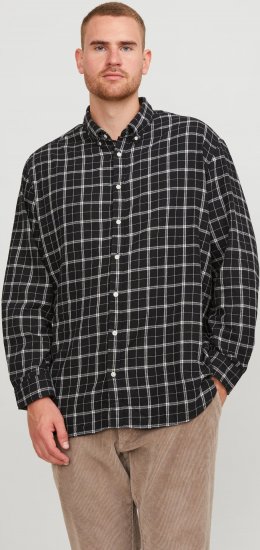 Jack & Jones JORCOZY FLANNEL CHECK SHIRT LS Black - Koszule - Koszule 2XL-10XL