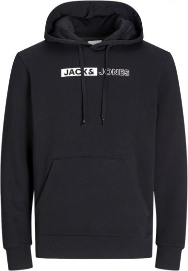 Jack & Jones CORP LOGO PLAY 5 Print Hoodie Black - Bluzy & bluzy z kapturem - Bluzy & Bluzy z kapturem 2XL-12XL