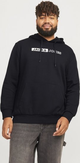 Jack & Jones CORP LOGO PLAY 5 Print Hoodie Black - Bluzy & bluzy z kapturem - Bluzy & Bluzy z kapturem 2XL-12XL