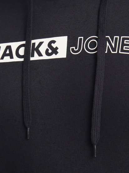 Jack & Jones CORP LOGO PLAY 5 Print Hoodie Black - Bluzy & bluzy z kapturem - Bluzy & Bluzy z kapturem 2XL-12XL