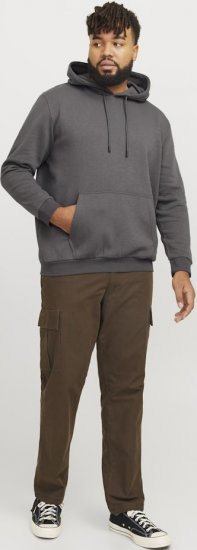 Jack & Jones BRADLEY Hoodie Grey - Bluzy & bluzy z kapturem - Bluzy & Bluzy z kapturem 2XL-12XL