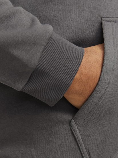 Jack & Jones BRADLEY Hoodie Grey - Bluzy & bluzy z kapturem - Bluzy & Bluzy z kapturem 2XL-12XL