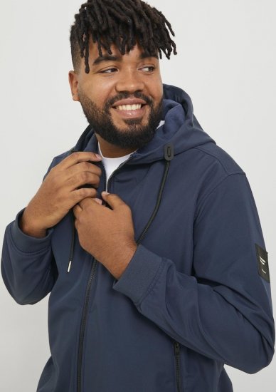 Jack & Jones BASIC Water-Resistant Softshell Jacket Navy Blazer - Kurtki Męskie Duże Rozmiary - Kurtki Duże rozmiary 2XL-8XL