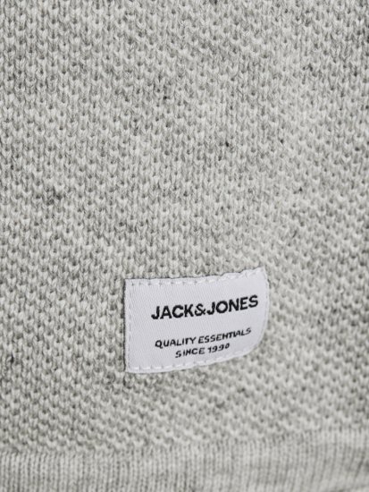 Jack & Jones HILL Knitted Sweater Light Grey Melange - Bluzy & bluzy z kapturem - Bluzy & Bluzy z kapturem 2XL-12XL