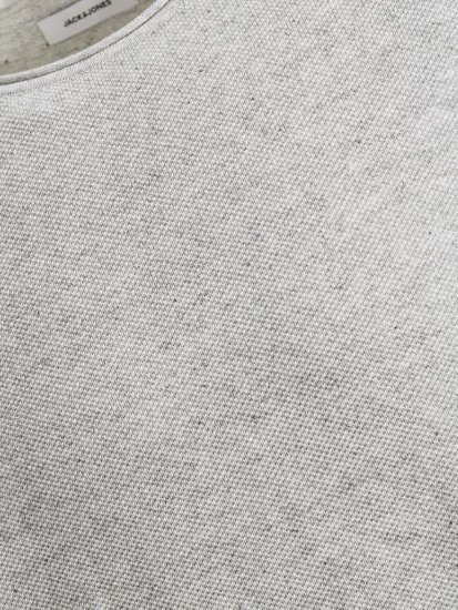 Jack & Jones HILL Knitted Sweater Light Grey Melange - Bluzy & bluzy z kapturem - Bluzy & Bluzy z kapturem 2XL-12XL