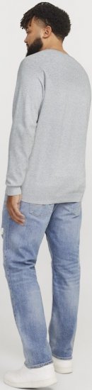 Jack & Jones HILL Knitted Sweater Light Grey Melange - Bluzy & bluzy z kapturem - Bluzy & Bluzy z kapturem 2XL-12XL