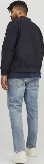 Jack & Jones ROCKY Faux Suede Bomber Jacket Jet Black - Kurtki Męskie Duże Rozmiary - Kurtki Duże rozmiary 2XL-8XL