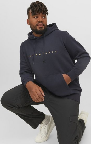 Jack & Jones STAR Hoodie Dark Navy - Bluzy & bluzy z kapturem - Bluzy & Bluzy z kapturem 2XL-12XL