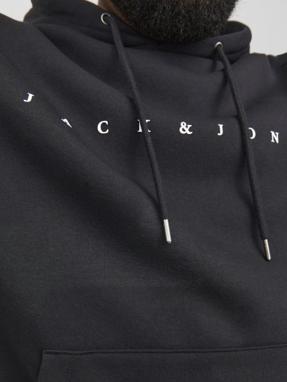 Jack & Jones STAR Hoodie Black - Bluzy & bluzy z kapturem - Bluzy & Bluzy z kapturem 2XL-12XL