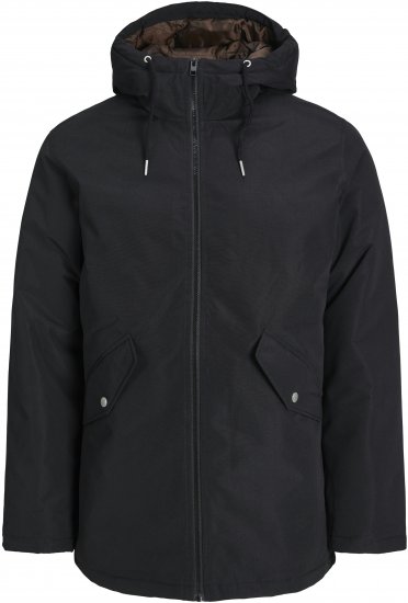 Jack & Jones JJLOOP Parka Black - Kurtki Męskie Duże Rozmiary - Kurtki Duże rozmiary 2XL-8XL