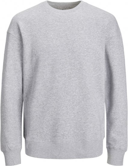 Jack & Jones BRADLEY Sweatshirt Light Grey Melange - Bluzy & bluzy z kapturem - Bluzy & Bluzy z kapturem 2XL-12XL