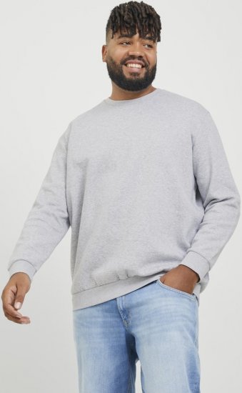Jack & Jones BRADLEY Sweatshirt Light Grey Melange - Bluzy & bluzy z kapturem - Bluzy & Bluzy z kapturem 2XL-12XL