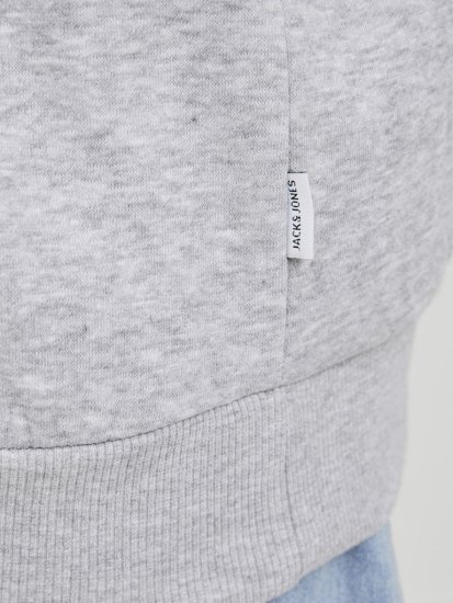 Jack & Jones BRADLEY Sweatshirt Light Grey Melange - Bluzy & bluzy z kapturem - Bluzy & Bluzy z kapturem 2XL-12XL