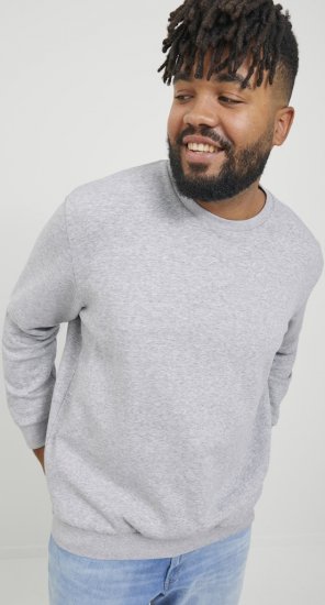 Jack & Jones BRADLEY Sweatshirt Light Grey Melange - Bluzy & bluzy z kapturem - Bluzy & Bluzy z kapturem 2XL-12XL
