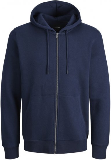 Jack & Jones BRADLEY Zip Hoodie Navy Blazer - Bluzy & bluzy z kapturem - Bluzy & Bluzy z kapturem 2XL-12XL