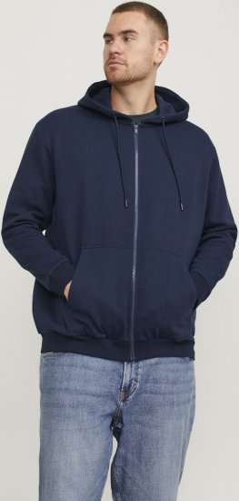 Jack & Jones BRADLEY Zip Hoodie Navy Blazer - Bluzy & bluzy z kapturem - Bluzy & Bluzy z kapturem 2XL-12XL