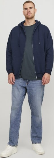 Jack & Jones BRADLEY Zip Hoodie Navy Blazer - Bluzy & bluzy z kapturem - Bluzy & Bluzy z kapturem 2XL-12XL