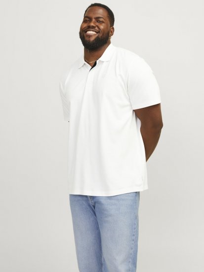 Jack & Jones Rodney Short Sleeve Polo White - Koszulki polo - Koszulki Polo 2XL-8XL