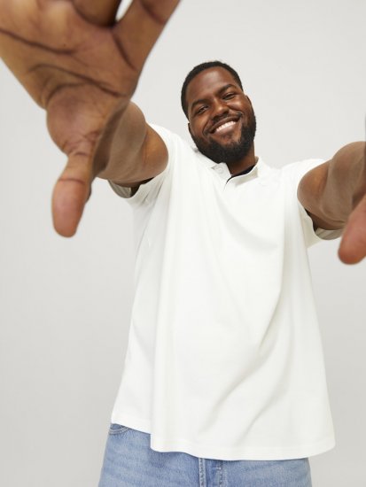 Jack & Jones Rodney Short Sleeve Polo White - Koszulki polo - Koszulki Polo 2XL-8XL