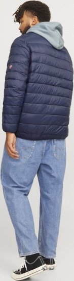 Jack & Jones SPRINT True Red Stitches Quilted Collar Jacket Navy Blazer - Kurtki Męskie Duże Rozmiary - Kurtki Duże rozmiary 2XL-8XL