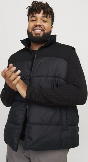 Jack & Jones MOON Bodywarmer Black - Kurtki Męskie Duże Rozmiary - Kurtki Duże rozmiary 2XL-8XL