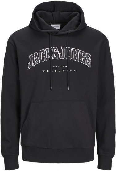 Jack & Jones CALEB Hoodie Black - Bluzy & bluzy z kapturem - Bluzy & Bluzy z kapturem 2XL-12XL