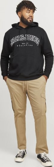 Jack & Jones CALEB Hoodie Black - Bluzy & bluzy z kapturem - Bluzy & Bluzy z kapturem 2XL-12XL